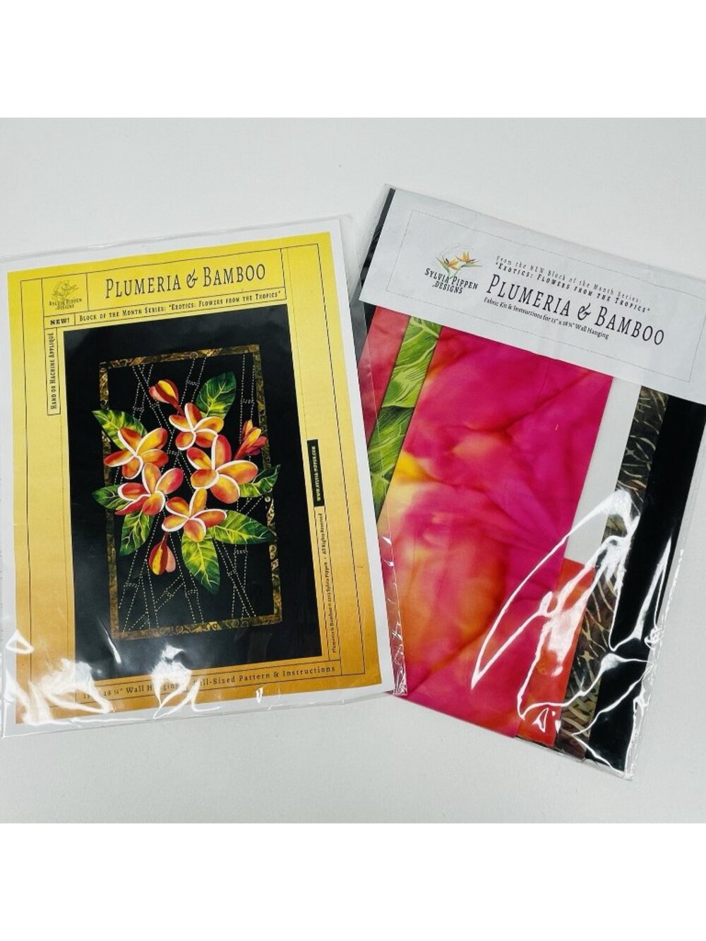 Sylvia Pippen Designs Plumeria & Bamboo Exotics Pattern, Instructions & Fabric